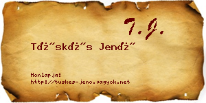 Tüskés Jenő névjegykártya