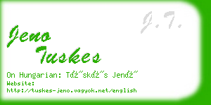 jeno tuskes business card